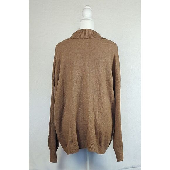 Old Navy Women's Size XXL Brown Super Soft Rib-Knit Collared Sweater NWT - Picture 2 of 7